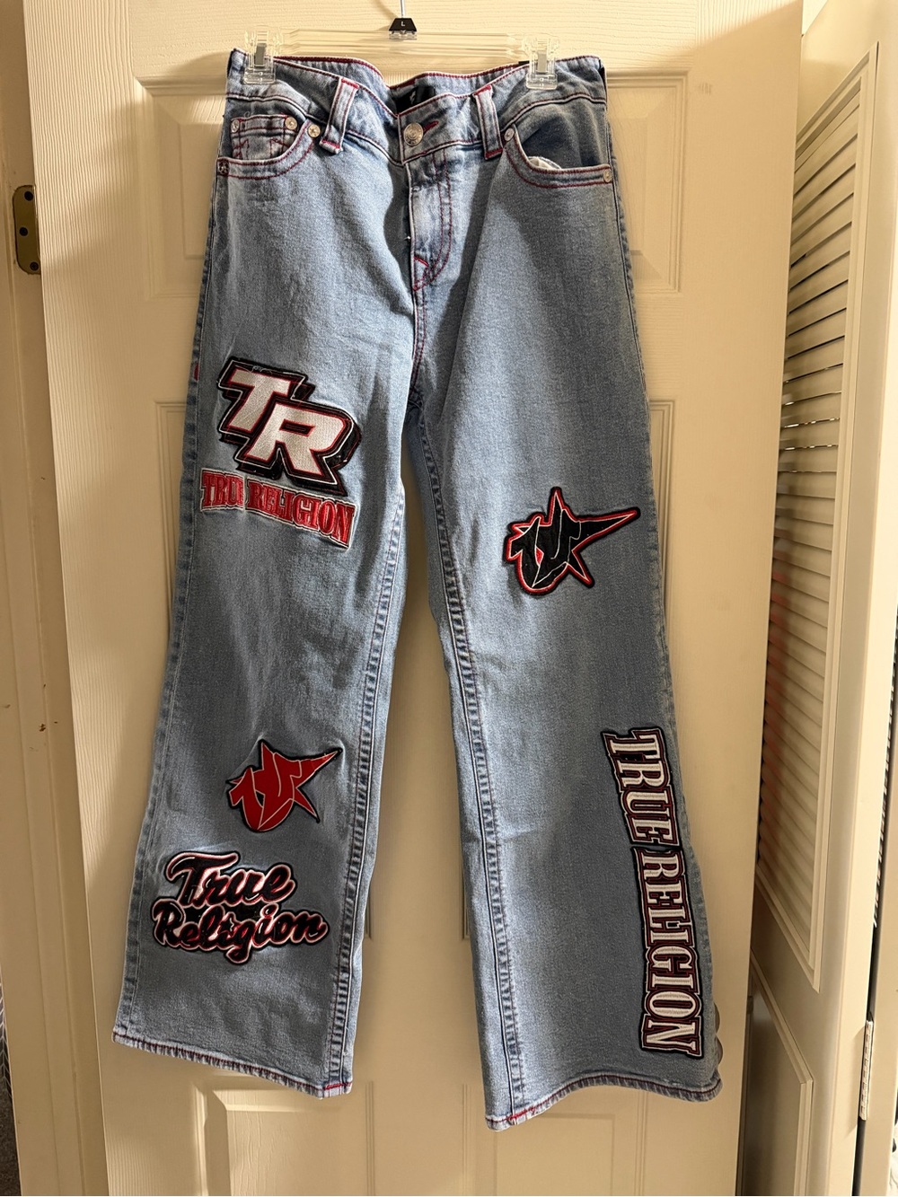 True Religion Light Wash Patchwork Jeans
